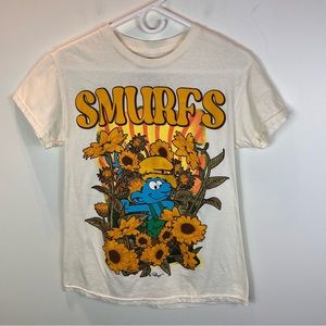❄️ 🆕 SMURFS Sunflower Gardening Good Vibes T Shirt